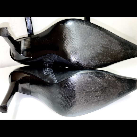 Genuine Leather Wrinkled Stiletto Booties - Picture 13 of 16